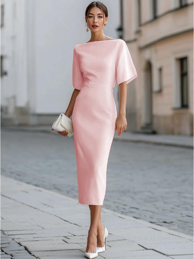 2026 Elegant One-Shoulder Solid Color Summer Dress for Women