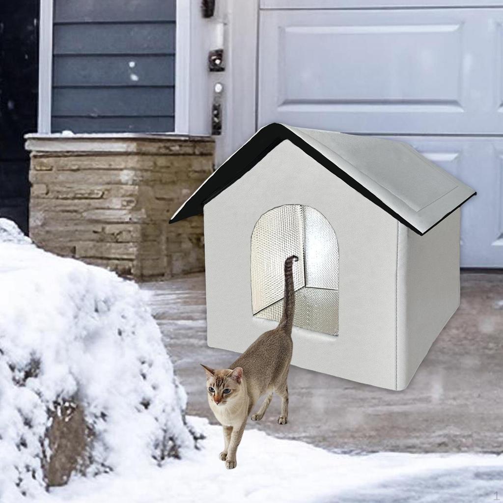 Outdoor Cat House ,Cat Bed, Easy To Assemble, Insulated Kitty Shelter Kitten Hideaway Tent