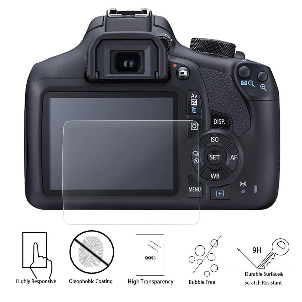 Screen Protector Tempered Glass Steel 9H Impact Compatible with Canon (3-Pack) Film, Film, Hardness, Resistant, Shatterproof, Anti-Fingerprint,