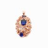Exquisite 585 Purple Gold Pendant, Rose Gold Plated Collarbone Chain, Fashionable And Generous Pure Russian Luxury Bluestone Necklace.