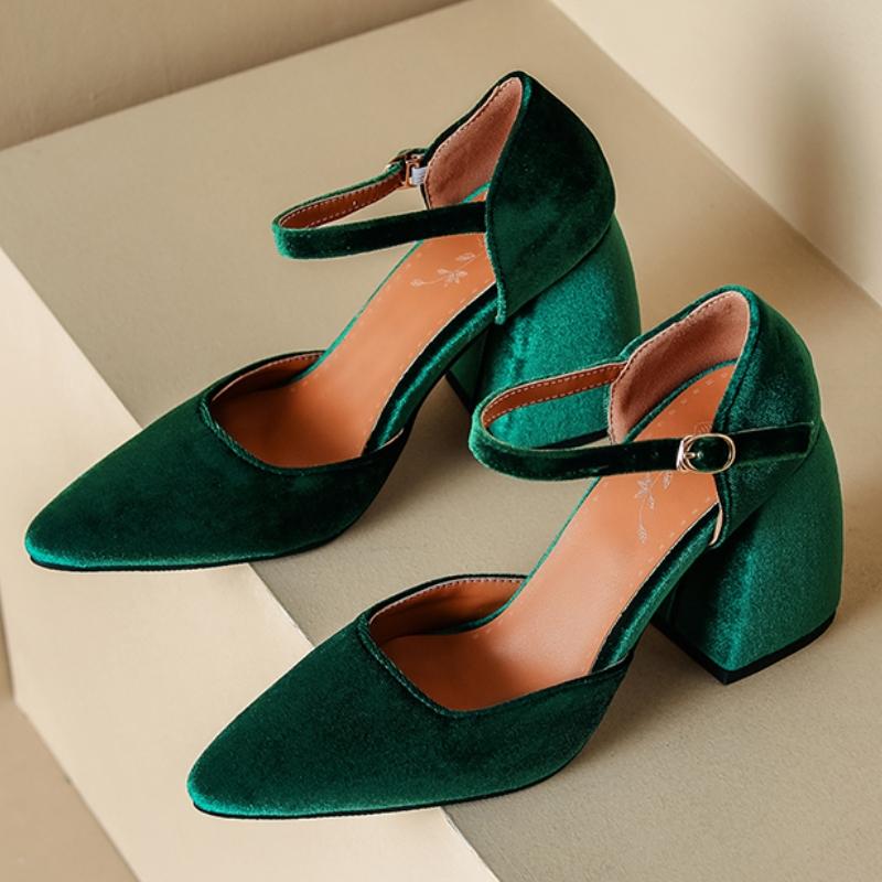 Women's Sandals Summer Shoes 2024 New High Heels Pumps Female Elegant Green Red Party Dance Wedding Shoes Large Size Footwear