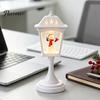 Desktop Healing Decoration Christmas Snow Sphere Lamp, Retro Street Lamp Design, Santa Home Interior Accents Snowman Tree Night Light for Bedroom,
