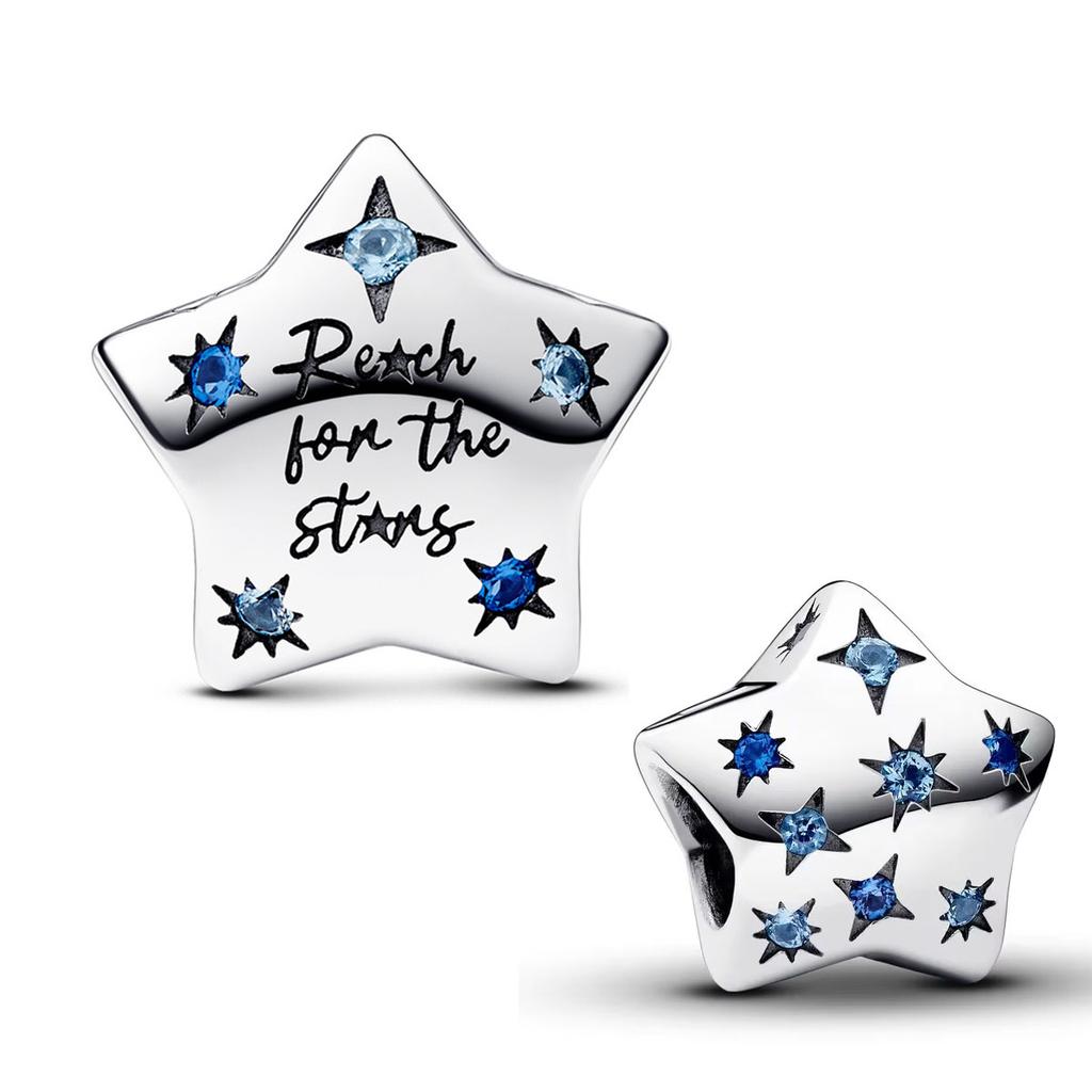 925 Silver Sun Moon Star Beads for DIY Jewelry Making Colorful Earrings Pendants Necklace Bracelet Gift