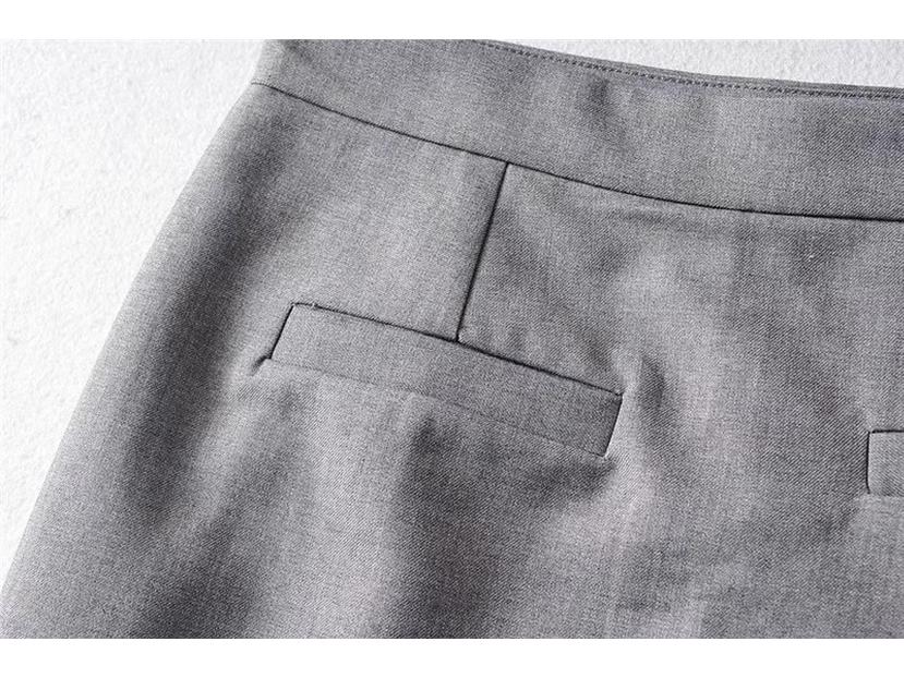 Summer 2024 High-Waist A-Line Midi Skirt with Slit - Women's Slimming, Anti-Exposure Bodycon Design