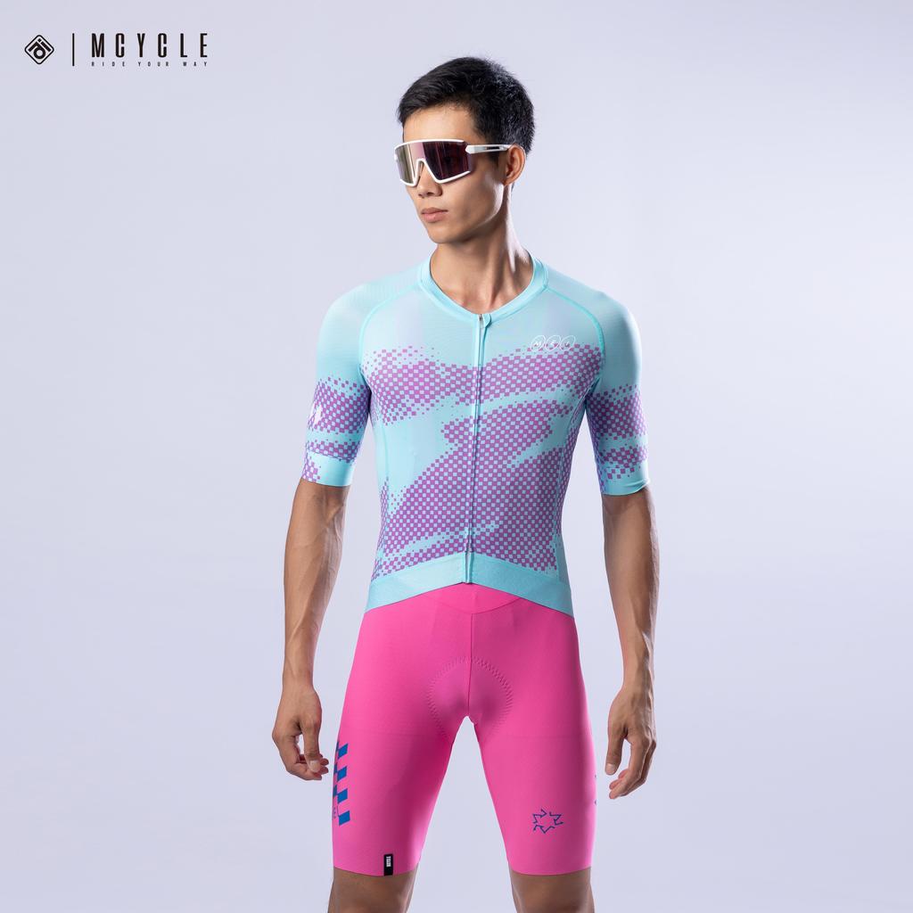 Mcycle Men's Lightweight Breathable Anti-Bacterial Quick Dry Spandex/Polyester Short Sleeve Cycling Jersey Shirts Printed for