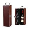 PU Leather Portable Carrier Tote with 4 Accessories Set Red Wine Storage Box Wine Gift Box  Gifts