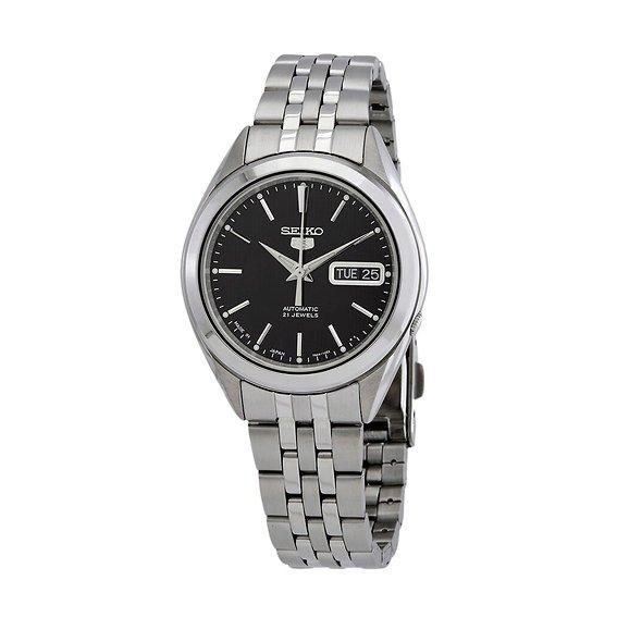 Восстановленные мужские часы Seiko 5 Automatic 21 Jewel Сделано в Японии SNKL23 SNKL23J1 SNKL23J чёрный
