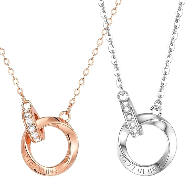 

Pair Necklace Fall in Love Zircon Moebius Necklace for Adjustable Couple Birthday Gift [Mesaro] Women, Hypoallergenic, Chain, Necklace, Fashion,