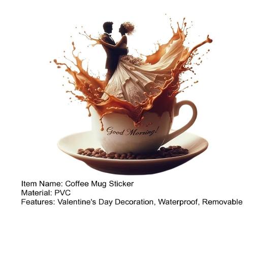 Autocolant Cana de Cafea cuplu Ziua Îndrăgostiților PVC Impermeabil Autoadeziv Decal cuplu îmbrățișat Decorare perete mașină laptop