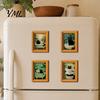 Rustic Home Autumn Accents Black Cat Wooden Refrigerator Magnet, Halloween Theme Decorative Miniature Art Wall Magnets Magnetic Decal, for Kitchen