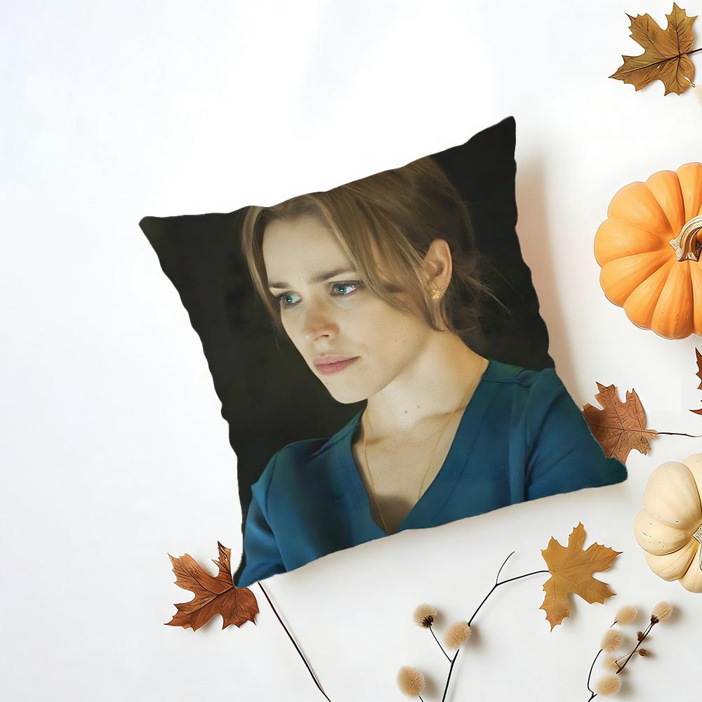 RRachel McAdams Cushion Cover Washable Linen Pillowcase Soft  for Daily Sofa Bed Home Room Decor
