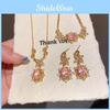 Floral Gold Plated Zirconia Necklace With Elegant Design For Womens Casual Wear