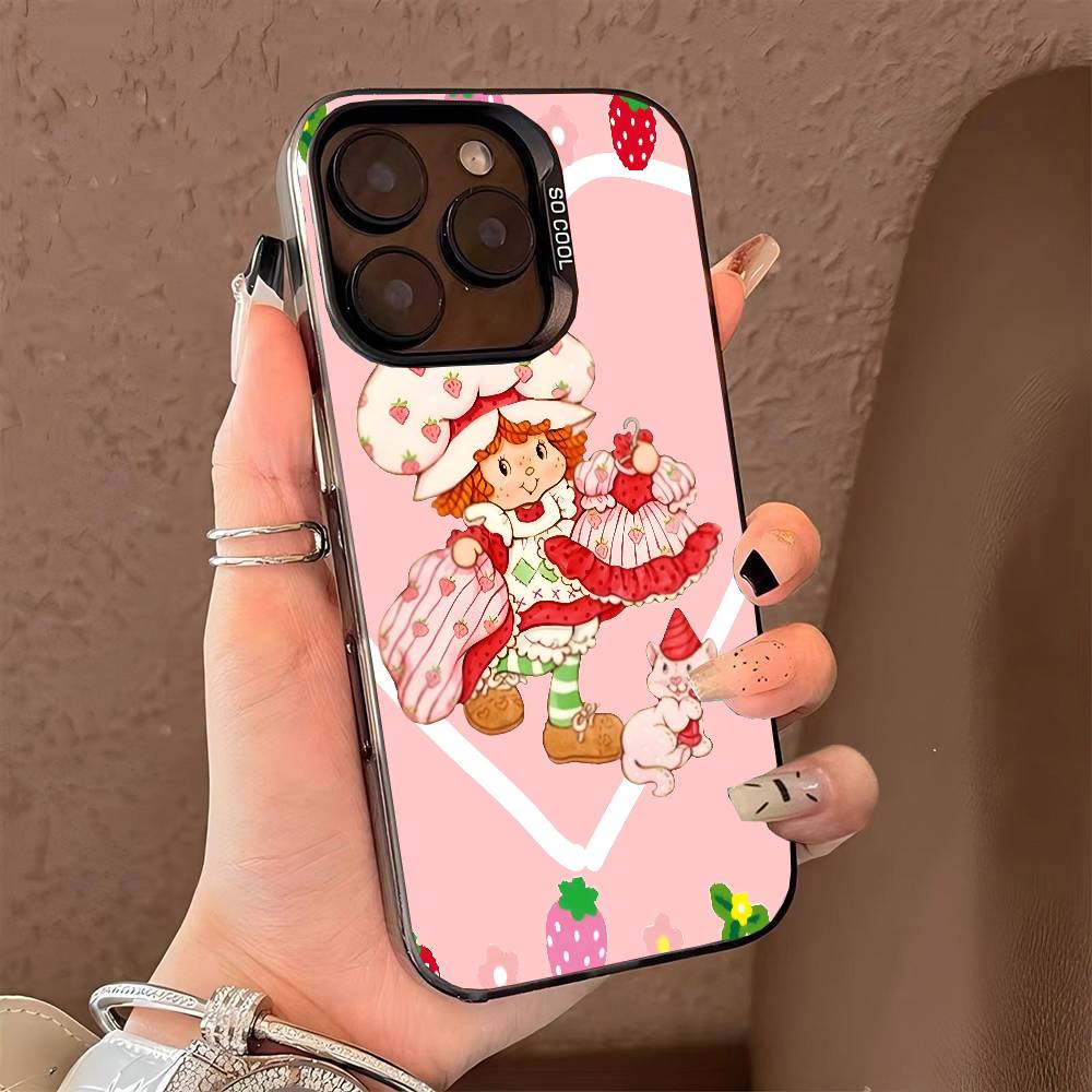 Strawberry Sh-SHortcakeS phone case for iPhone 17 17Air 16 15 14 13 12 11 Pro Max Plus Colorful Silver