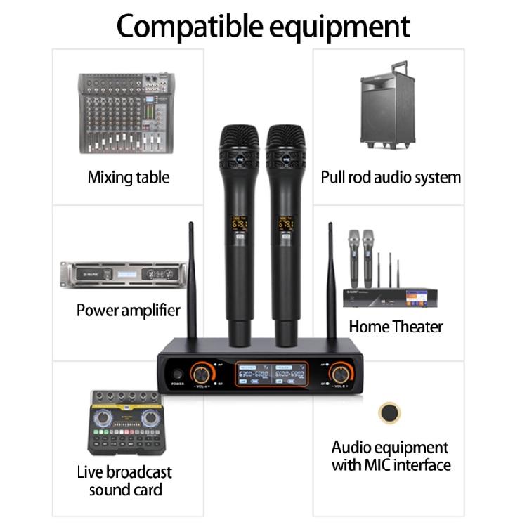 Wireless Microphone Two User Simultaneous Use For Family Gatherings Clear Sound ABS Plastic Construction