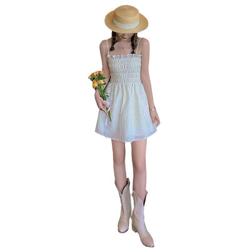 2024 Summer Fairy Forest Suspender Skirt - Slimming One-Shoulder Dress for Women