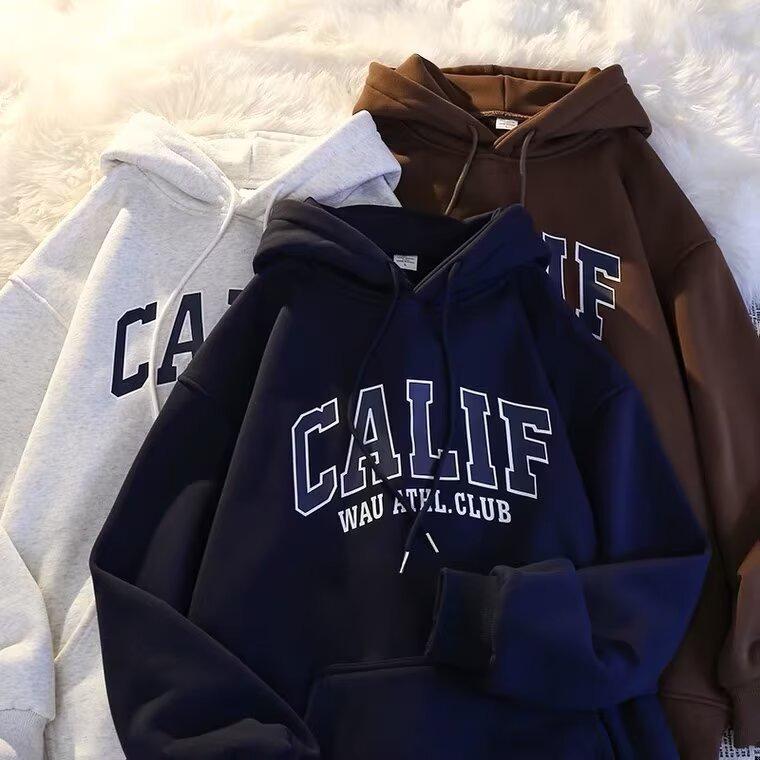 Sudadera con capucha para niño forrada de terciopelo: Acogedor, Moderno y de Corte Holgado para Otoño e Invierno
