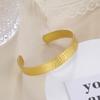 Stainless Steel Cuff Bracelet On Hand Women Geometric Flower Leaves Eye Adjustable Open Gold Bangle Jewelry