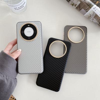 Geeignet für Huawei Mate60pro+ Kevlarfaser-Textur Handyhülle P70art mit Metall-Linsenring Schutzhülle