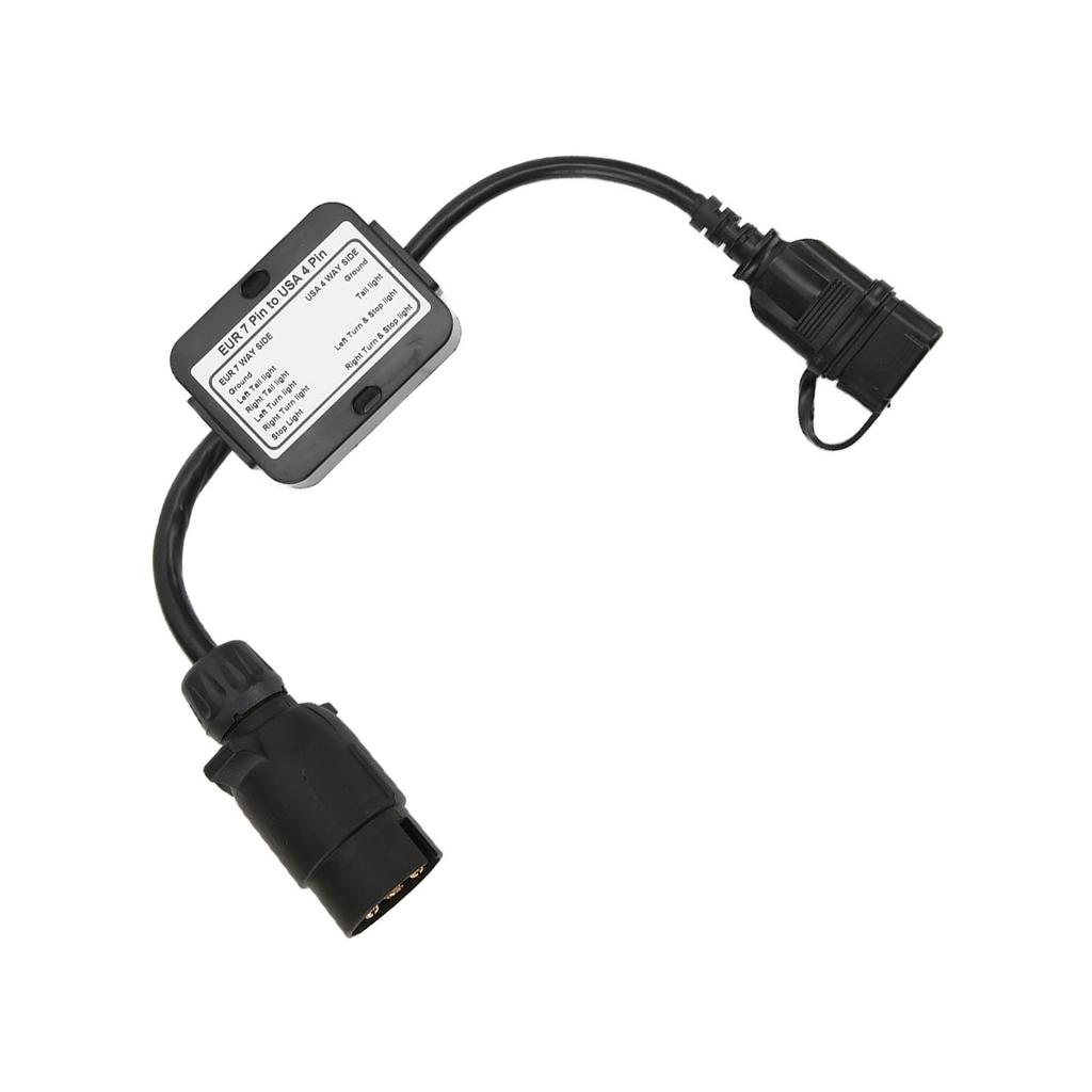 Trailer Connector European 7 Pin to American 4 Pin Taillight Circuit Converter for Caravan Boat Trailer