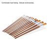 13Pcs Nylon Hair Watercolor Oil Painting Flat Brush Set Wooden Handle Professional Art Supplies