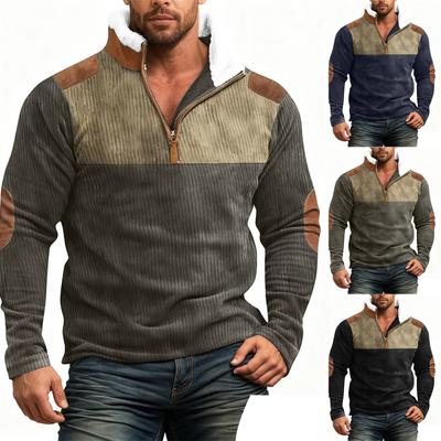 Frühlings- und Herren-Sweatshirt mit Stehkragen ist ein lässiges Outdoor-Pullover-Oberteil