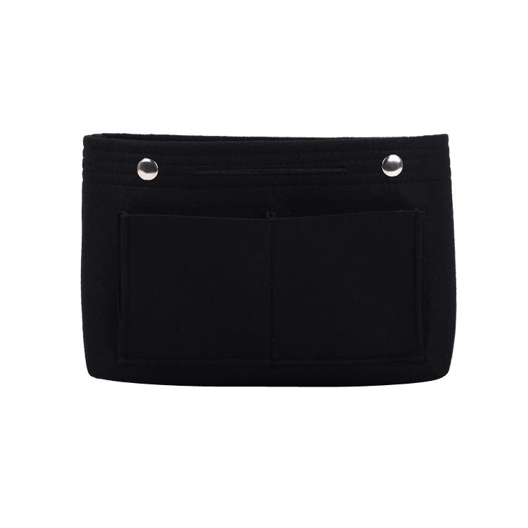 Large Capacity Felt Makeup Bag: Multifunctional Women's Travel Organizer with Snap Closure