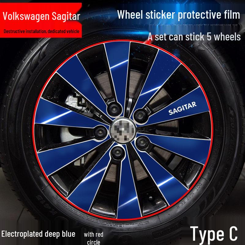 Naklejki na piasty kół Volkswagen Sagitar: Zmiana Koloru Galwanicznego, Ostrzeżenie, Ochrona przed Zarysowaniami