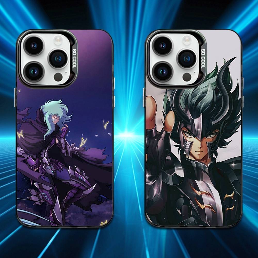 Cool S-Saint S-Seiya Anime Phone Case For iPhone 16,15,14,13,12,11,XS,Mini,Pro,MAX Black Matte Shockproof Cover