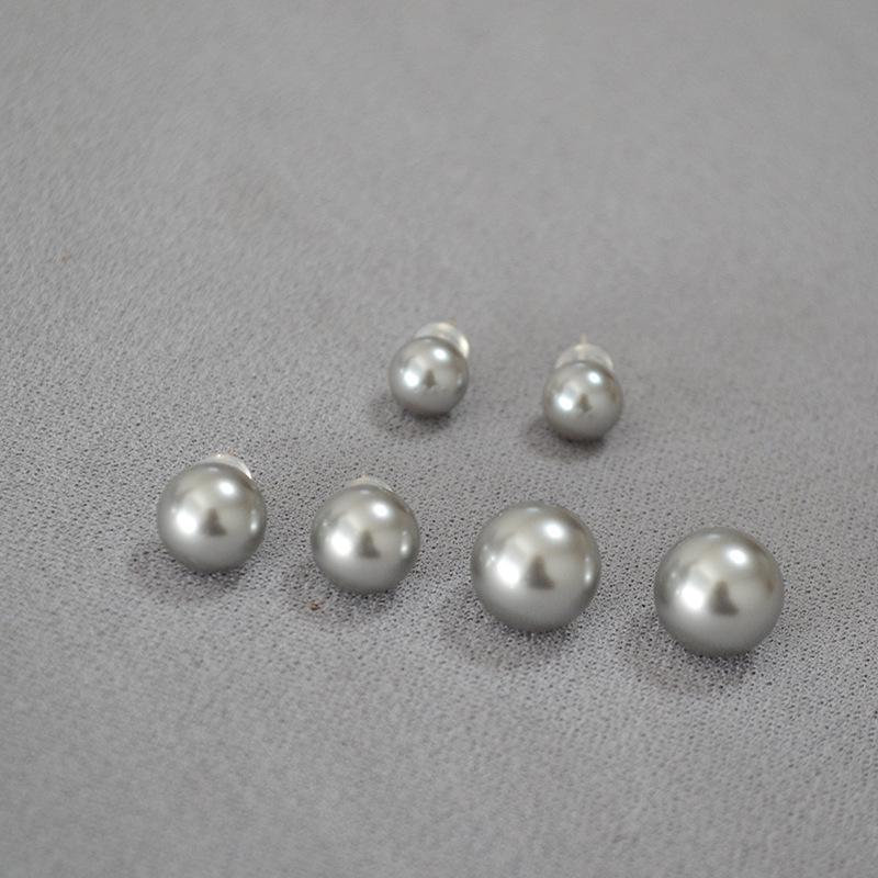 

Korean Luxury Silver-Gray Pearl 925 Silver Earrings