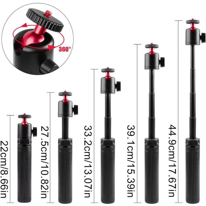 Mini Tripod Smartphone Action Camera GoPro DJI Osmo Mobile Desktop Selfie Stick Handheld Stand Adjustable 22-45cm