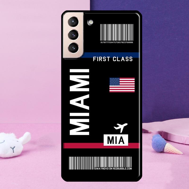 Boarding Pass Plane Ticket Case For Samsung Galaxy S23 S22 Ultra S21 S20 FE Note 10 20 Ultra S8 S9 S10 Plus Cover