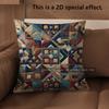 2D Exquisite Geometric & Floral Patterned Cushion Covers Pattern Cushion Cover Suitable For Sofa Bedroom Car Pillow Cover