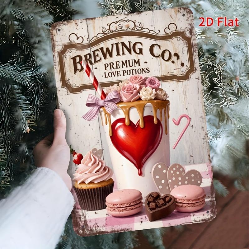 Retro Heart Coffee Metal Tin Sign for Bar Cafe Decor Wall Art Poster 20x30cm белый