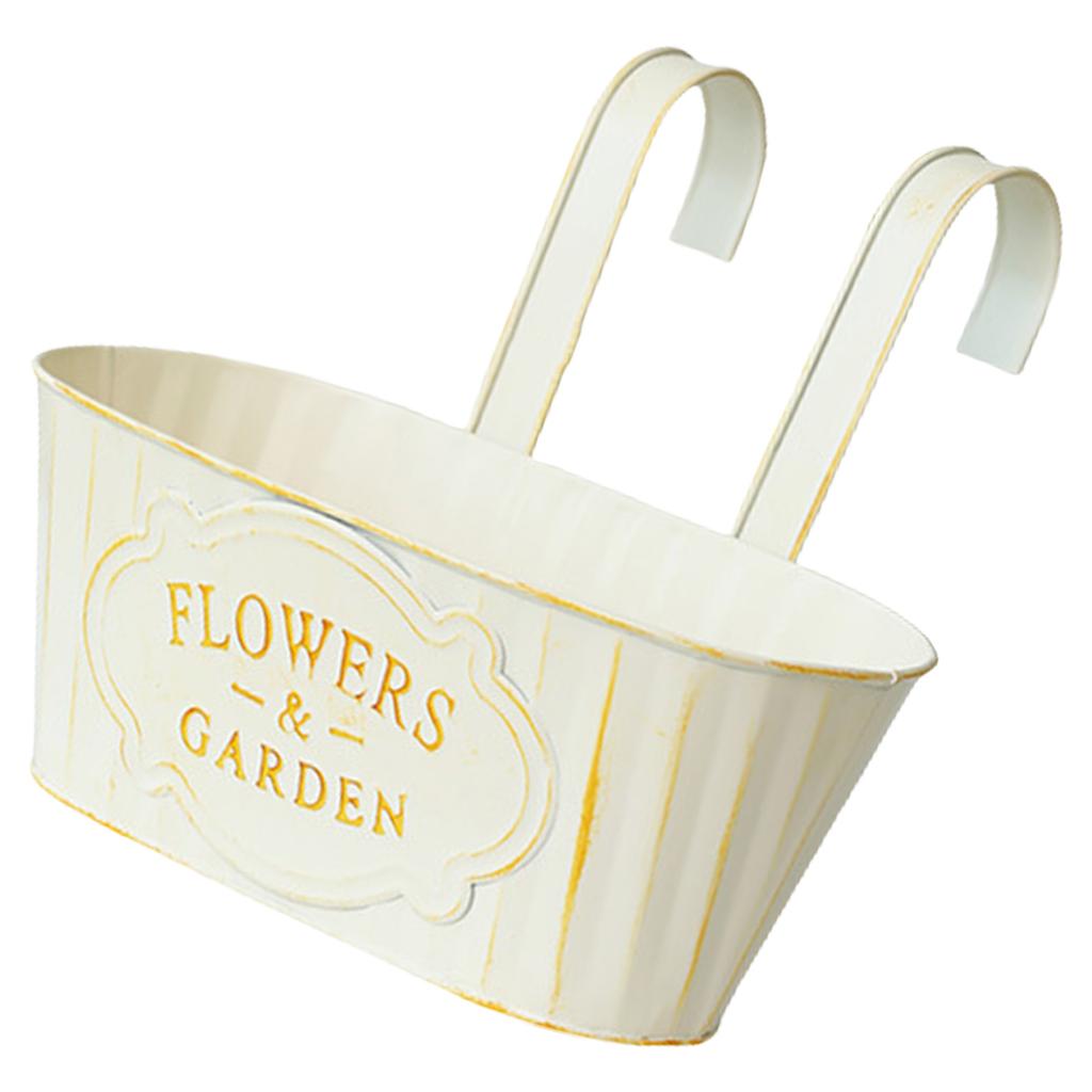 Privacy Fence Pot Hanging Flower Pots Gardening Supplies Metal Iron Hanging Planter Railing Pot Artificial Plant