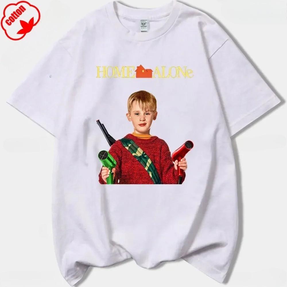 Alone Kevin Fun Christmas Printed Tshirt Retro Mens Tshirt Mens Clothing Christmas Gift Cotton Brain Decayed Tshirt
