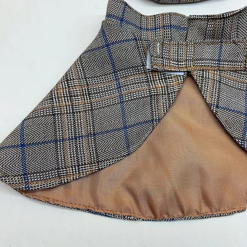 Pet Detective Transformation Cloak Hat Set Cat Dog Checkered Halloween Dress Up Funny Cloak Coat Puppy Clothes for Small Dogs