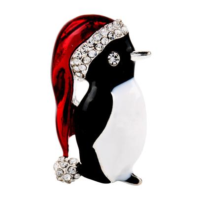 Crystal Drip Oil Penguin Brooch Pin Cute Animal Fashion Small Brooch Jewelry Christmas Gift