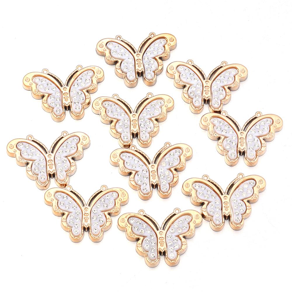 10pcs Gold Acrylic Butterfly Exquisite Butterfly Patch Ornaments For Women Girls DIY Clothing Shoes Jewelry Decor Accessories