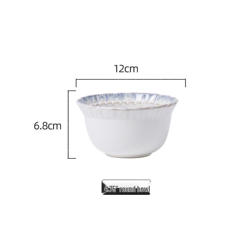 WJ Smoke Blue Lace Embossed Ceramic Dinnerware