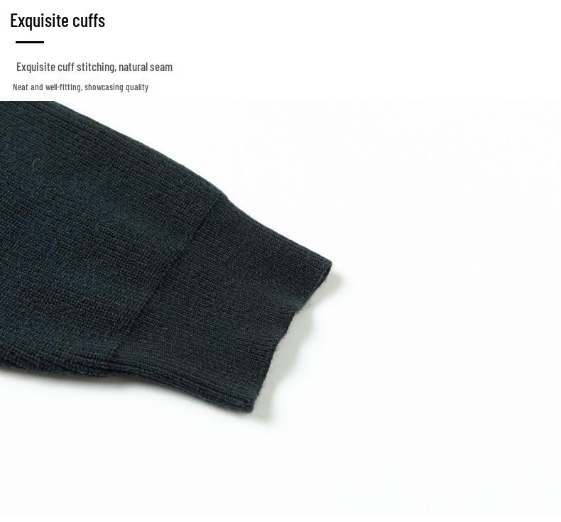 Men's Fashionable Turn-Down Collar Knit Sweater - Casual, Versatile Long-Sleeve Top