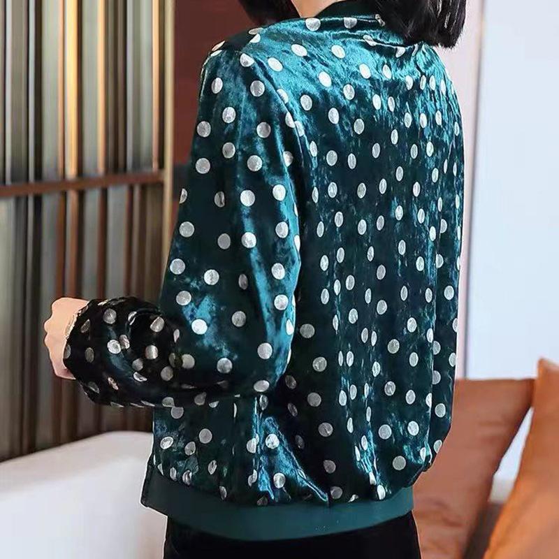 Women's Spring/Autumn Korean Gold Velvet Loose Fit Slimming Baseball Jacket