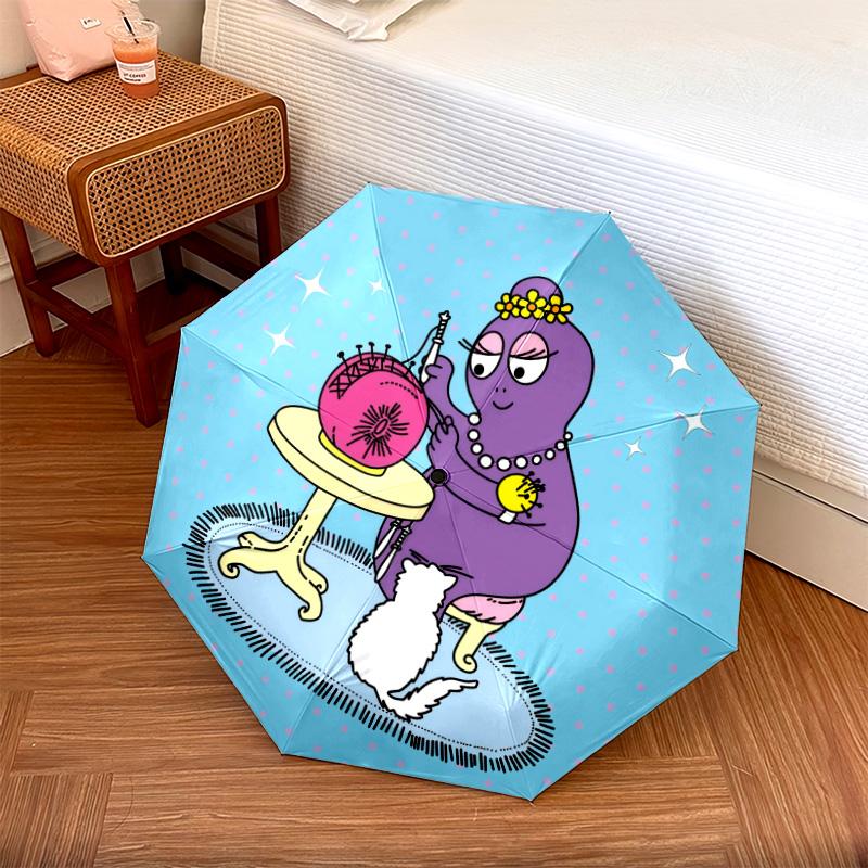 Barbapapapattern, automatic folding umbrella, portable and foldable design, 8 ribs, a Christmas or birthday gift.