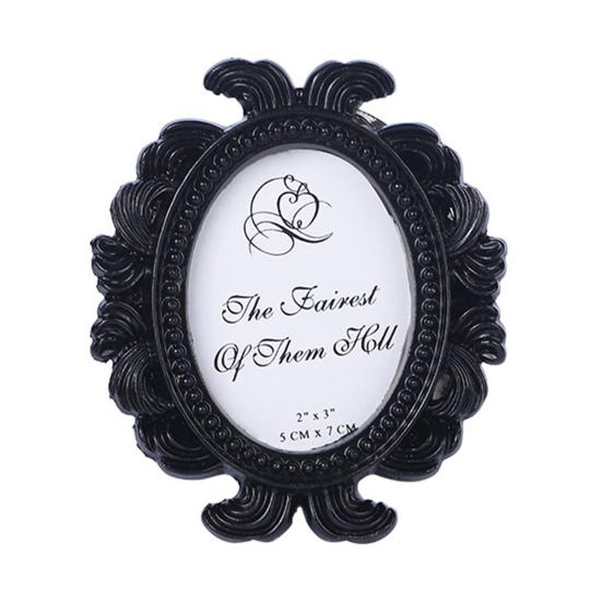 4Pcs Vintage Baroque Oval Photo Frame Mini Resin Picture Display Frame Home Bedroom Desktop Wedding Family Photo Holder Decoration
