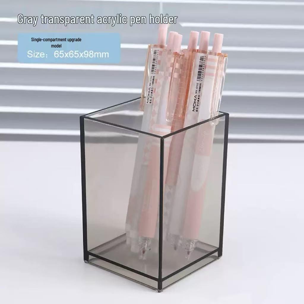 

Acrylic Pen Holder: Transparent Desktop Organizer for Students and Office