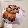 1pc Cute Guinea Pig with Flower Umbrella with Plastic Handle,Suitable for All Seasons Home Travel Outdoor UmbrellaDD174