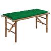 VidaXL Folding Garden Bench with Cushion 118 Cm Bamboo