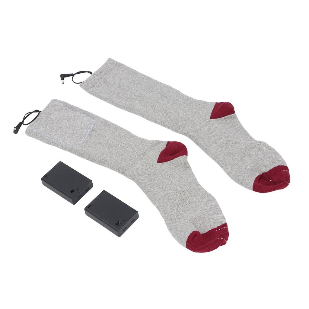Electric Heated Socks Battery Operated Comfortable Cotton Socks for Winter Travel Camping Cycling Skiing Hiking One Size