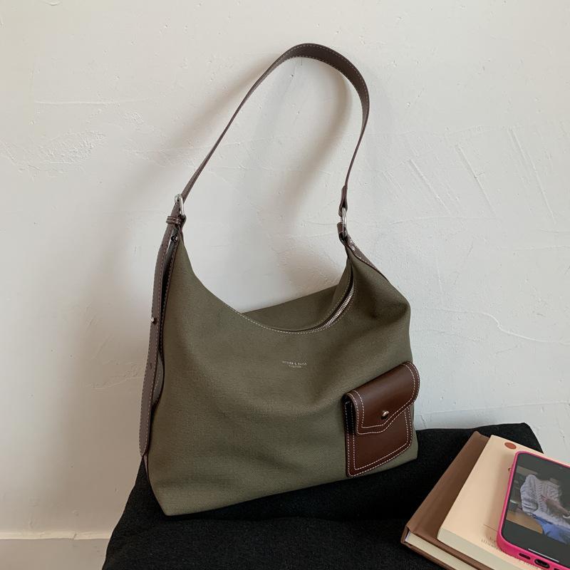 

Korean version ins style casual versatile commuter handbag 2025 new student class large capacity shoulder tote bag