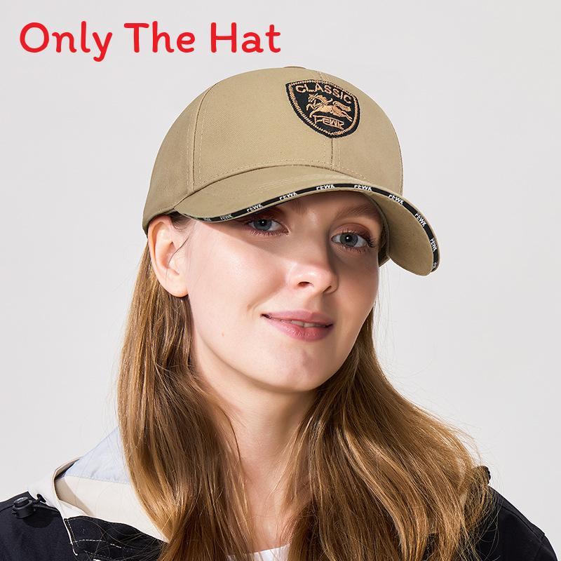 Fewk Spring Baseball Cap With Embroidered Shield Sun Protection For Casual Wear