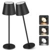 2PCS Rechargeable LED Desk Lamp Touch Switch Table Lights 3 Colors Dimmable For Bedroom Living Room Bar Dinner Decoration Lighting